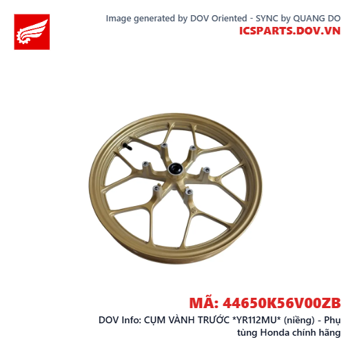 CỤM VÀNH TRƯỚC *YR112MU* (niềng) - Phụ tùng Honda chính hãng