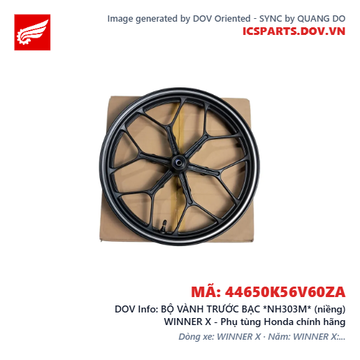BỘ VÀNH TRƯỚC BẠC *NH303M* (niềng) WINNER X - Phụ tùng Honda chính hãng