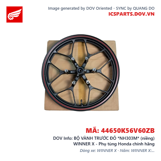 BỘ VÀNH TRƯỚC ĐỎ *NH303M* (niềng) WINNER X - Phụ tùng Honda chính hãng