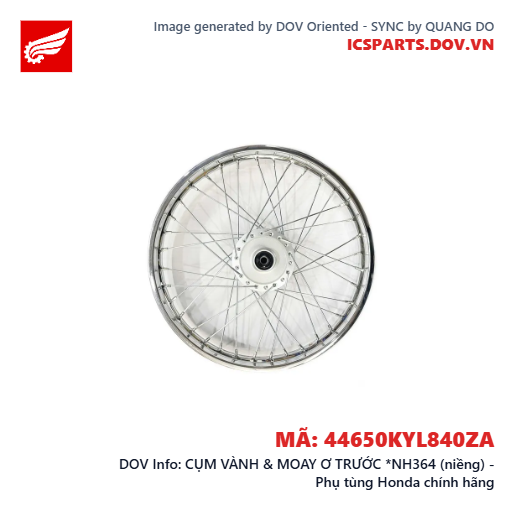 CỤM VÀNH & MOAY Ơ TRƯỚC *NH364 (niềng) - Phụ tùng Honda chính hãng