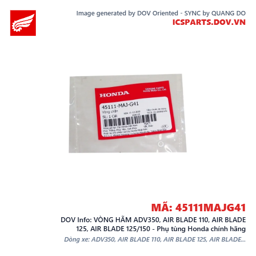 VÒNG HÃM ADV350, AIR BLADE 110, AIR BLADE 125, AIR BLADE 125/150 - Phụ tùng Honda chính hãng