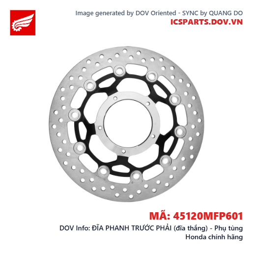 ĐĨA PHANH TRƯỚC PHẢI (đĩa thắng) - Phụ tùng Honda chính hãng
