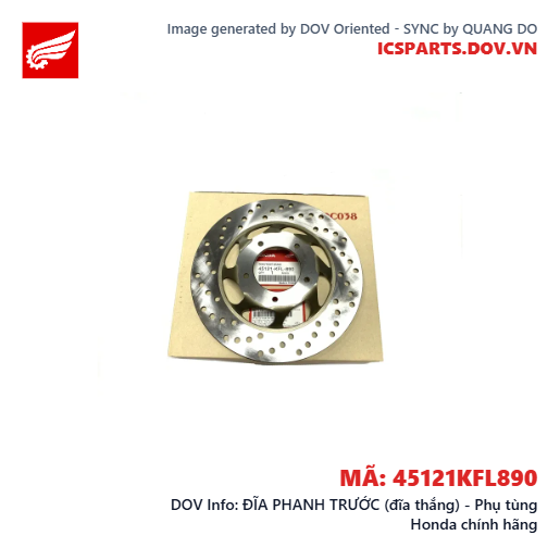 ĐĨA PHANH TRƯỚC (đĩa thắng) - Phụ tùng Honda chính hãng