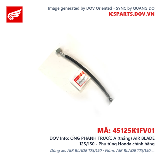 ỐNG PHANH TRƯỚC A (thắng) AIR BLADE 125/150 - Phụ tùng Honda chính hãng