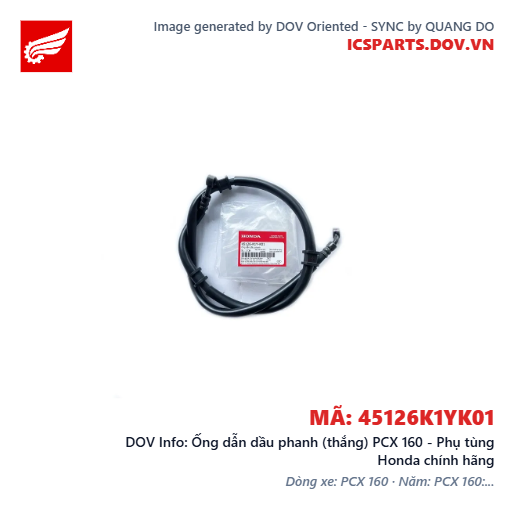 Ống dẫn dầu phanh (thắng) PCX 160 - Phụ tùng Honda chính hãng