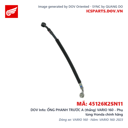 ỐNG PHANH TRƯỚC A (thắng) VARIO 160 - Phụ tùng Honda chính hãng