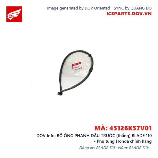 BỘ ỐNG PHANH DẦU TRƯỚC (thắng) BLADE 110 - Phụ tùng Honda chính hãng