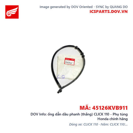 ống dẫn dầu phanh (thắng) CLICK 110 - Phụ tùng Honda chính hãng