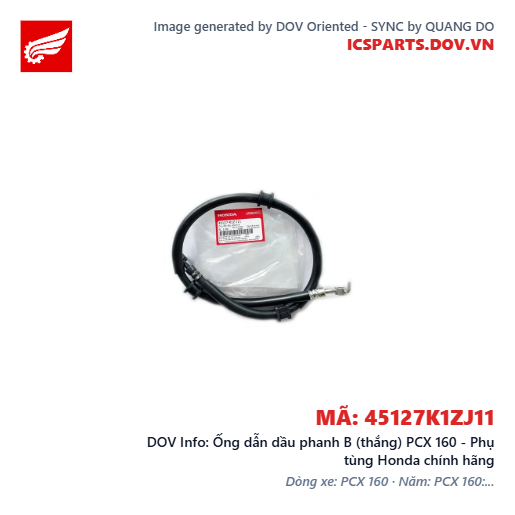 Ống dẫn dầu phanh B (thắng) PCX 160 - Phụ tùng Honda chính hãng