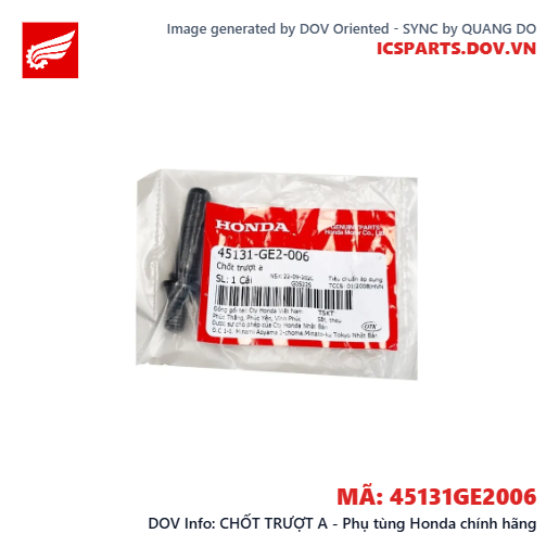 CHỐT TRƯỢT A - Phụ tùng Honda chính hãng