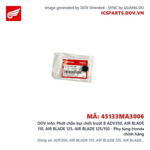 Phớt chắn bụi chốt trượt B ADV350, AIR BLADE 110, AIR BLADE 125, AIR BLADE 125/150 - Phụ tùng Honda chính hãng
