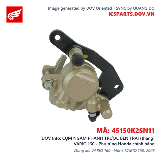 CỤM NGÀM PHANH TRƯỚC BÊN TRÁI (thắng) VARIO 160 - Phụ tùng Honda chính hãng