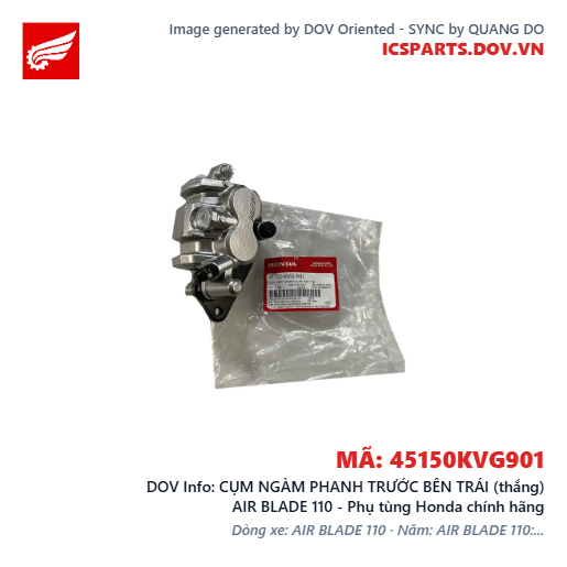 CỤM NGÀM PHANH TRƯỚC BÊN TRÁI (thắng) AIR BLADE 110 - Phụ tùng Honda chính hãng