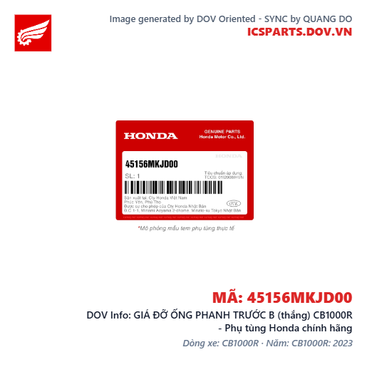 GIÁ ĐỠ ỐNG PHANH TRƯỚC B (thắng) CB1000R - Phụ tùng Honda chính hãng