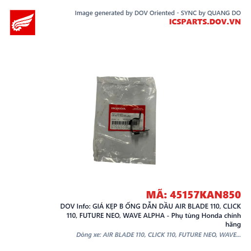 GIÁ KẸP B ỐNG DẪN DẦU AIR BLADE 110, CLICK 110, FUTURE NEO, WAVE ALPHA - Phụ tùng Honda chính hãng