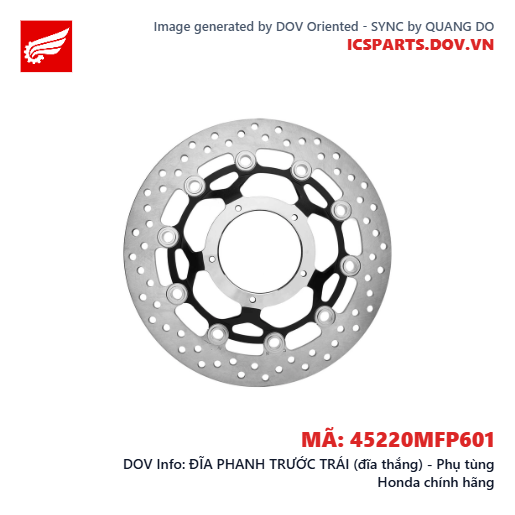 ĐĨA PHANH TRƯỚC TRÁI (đĩa thắng) - Phụ tùng Honda chính hãng