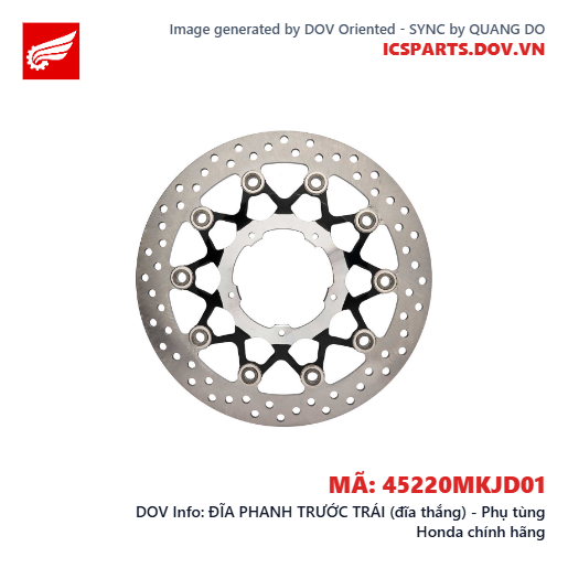 ĐĨA PHANH TRƯỚC TRÁI (đĩa thắng) - Phụ tùng Honda chính hãng