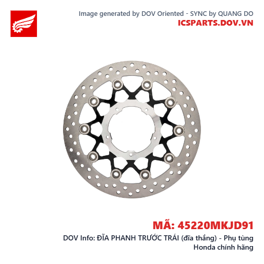 ĐĨA PHANH TRƯỚC TRÁI (đĩa thắng) - Phụ tùng Honda chính hãng