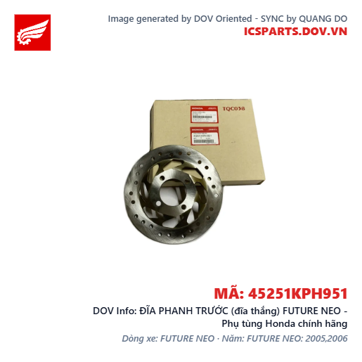 ĐĨA PHANH TRƯỚC (đĩa thắng) FUTURE NEO - Phụ tùng Honda chính hãng