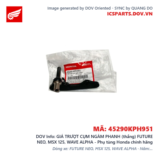 GIÁ TRƯỢT CỤM NGÀM PHANH (thắng) FUTURE NEO, MSX 125, WAVE ALPHA - Phụ tùng Honda chính hãng