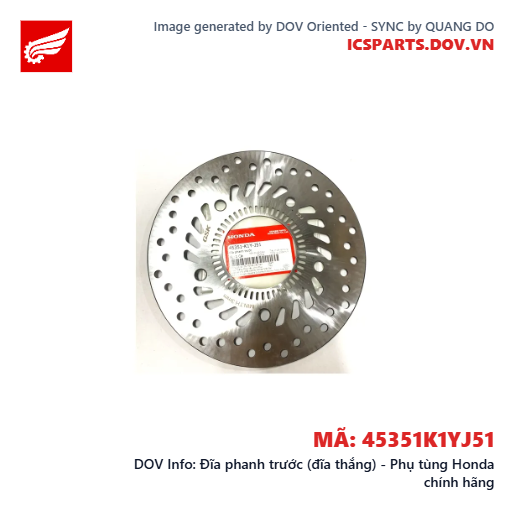 Đĩa phanh trước (đĩa thắng) - Phụ tùng Honda chính hãng