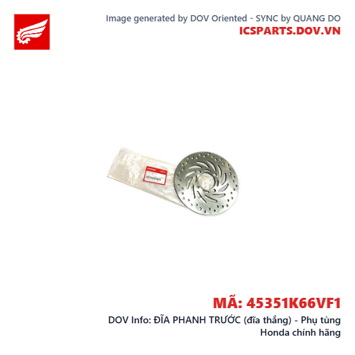 ĐĨA PHANH TRƯỚC (đĩa thắng) - Phụ tùng Honda chính hãng