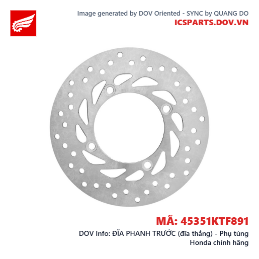 ĐĨA PHANH TRƯỚC (đĩa thắng) - Phụ tùng Honda chính hãng