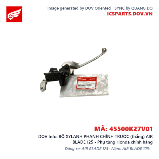 BỘ XYLANH PHANH CHÍNH TRƯỚC (thắng) AIR BLADE 125 - Phụ tùng Honda chính hãng