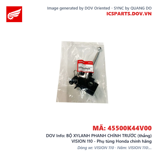 BỘ XYLANH PHANH CHÍNH TRƯỚC (thắng) VISION 110 - Phụ tùng Honda chính hãng