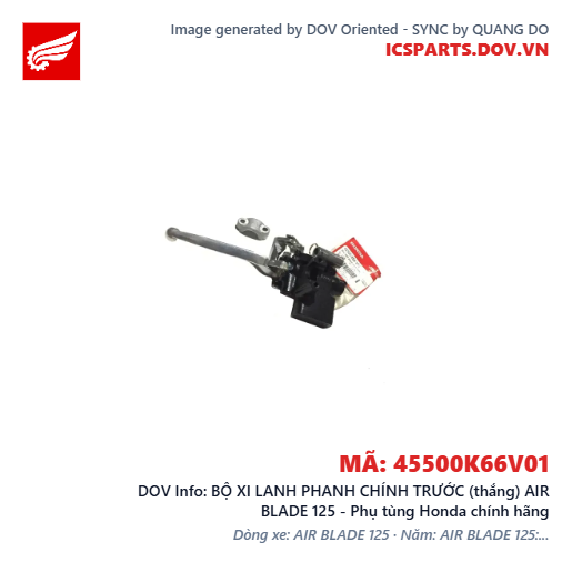 BỘ XI LANH PHANH CHÍNH TRƯỚC (thắng) AIR BLADE 125 - Phụ tùng Honda chính hãng