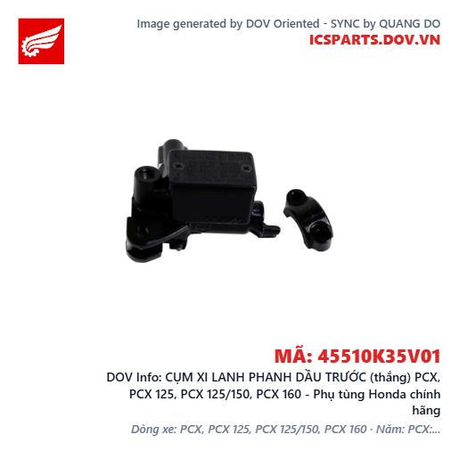 CỤM XI LANH PHANH DẦU TRƯỚC (thắng) PCX, PCX 125, PCX 125/150, PCX 160 - Phụ tùng Honda chính hãng