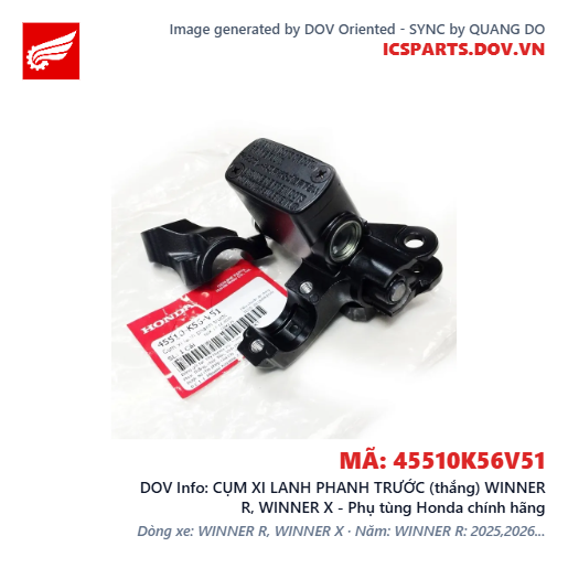 CỤM XI LANH PHANH TRƯỚC (thắng) WINNER R, WINNER X - Phụ tùng Honda chính hãng