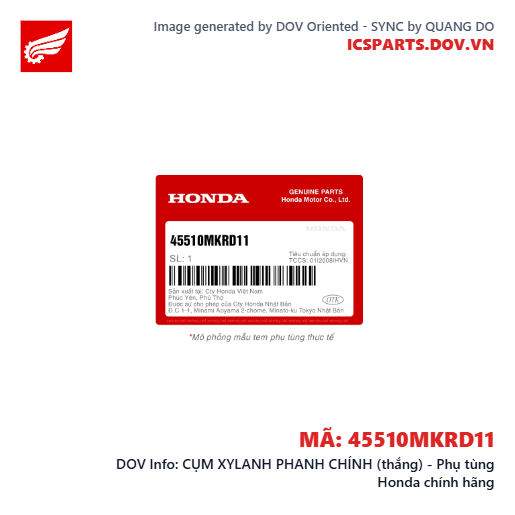 CỤM XYLANH PHANH CHÍNH (thắng) - Phụ tùng Honda chính hãng