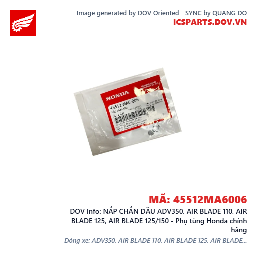 NẮP CHẮN DẦU ADV350, AIR BLADE 110, AIR BLADE 125, AIR BLADE 125/150 - Phụ tùng Honda chính hãng
