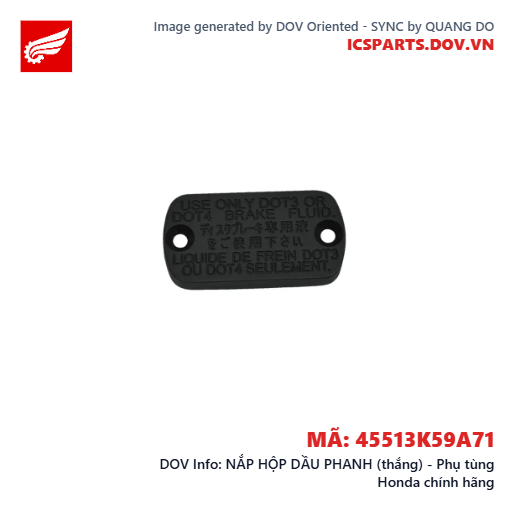 NẮP HỘP DẦU PHANH (thắng) - Phụ tùng Honda chính hãng