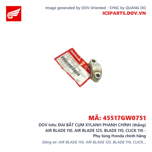 ĐAI BẮT CỤM XYLANH PHANH CHÍNH (thắng) AIR BLADE 110, AIR BLADE 125, BLADE 110, CLICK 110 - Phụ tùng Honda chính hãng
