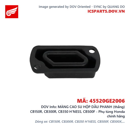MÀNG CAO SU HỘP DẦU PHANH (thắng) CB150R, CB300R, CB350 H'NESS, CB500F - Phụ tùng Honda chính hãng