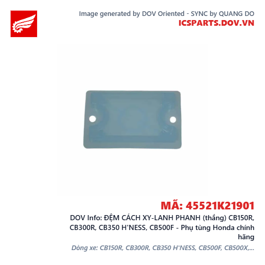ĐỆM CÁCH XY-LANH PHANH (thắng) CB150R, CB300R, CB350 H'NESS, CB500F - Phụ tùng Honda chính hãng