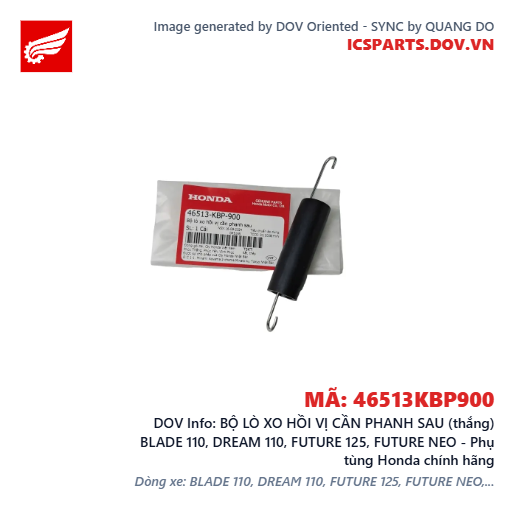 BỘ LÒ XO HỒI VỊ CẦN PHANH SAU (thắng) BLADE 110, DREAM 110, FUTURE 125, FUTURE NEO - Phụ tùng Honda chính hãng