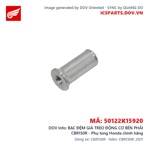 BẠC ĐỆM GIÁ TREO ĐỘNG CƠ BÊN PHẢI CBR150R - Phụ tùng Honda chính hãng