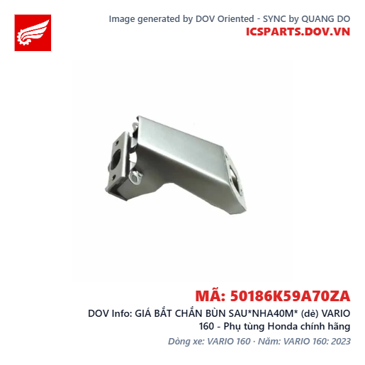 GIÁ BẮT CHẮN BÙN SAU*NHA40M* (dè) VARIO 160 - Phụ tùng Honda chính hãng