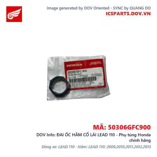 ĐAI ỐC HÃM CỔ LÁI LEAD 110 - Phụ tùng Honda chính hãng