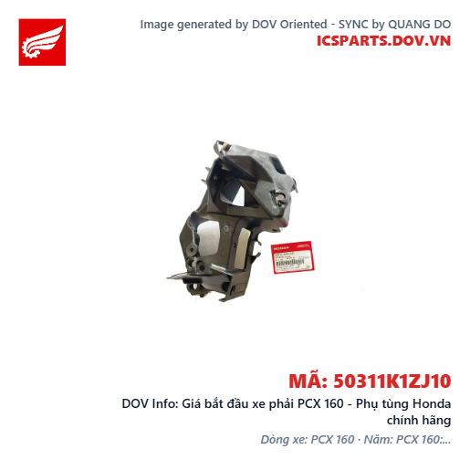 Giá bắt đầu xe phải PCX 160 - Phụ tùng Honda chính hãng