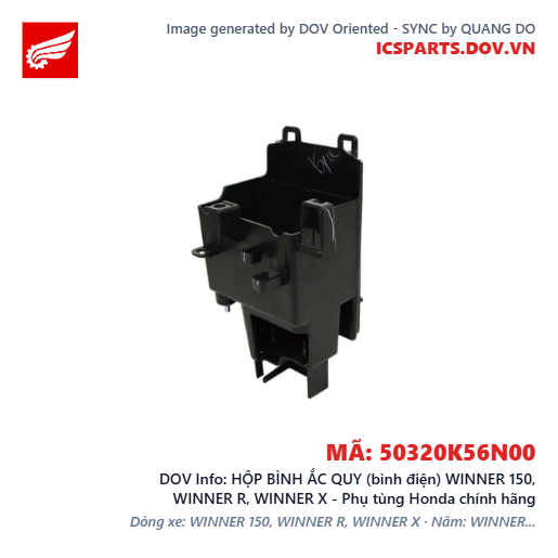 HỘP BÌNH ẮC QUY (bình điện) WINNER 150, WINNER R, WINNER X - Phụ tùng Honda chính hãng