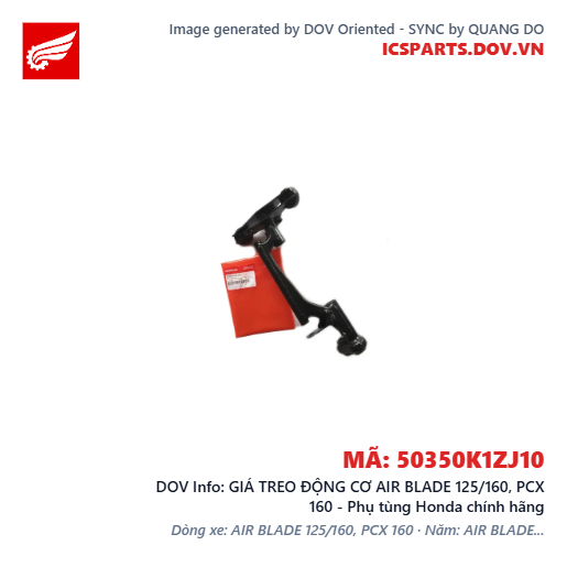 GIÁ TREO ĐỘNG CƠ AIR BLADE 125/160, PCX 160 - Phụ tùng Honda chính hãng