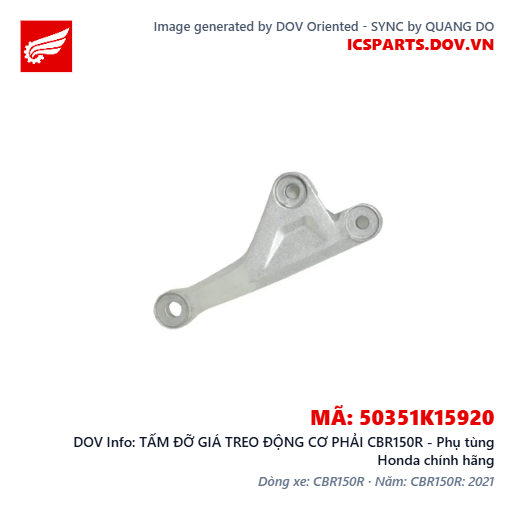 TẤM ĐỠ GIÁ TREO ĐỘNG CƠ PHẢI CBR150R - Phụ tùng Honda chính hãng