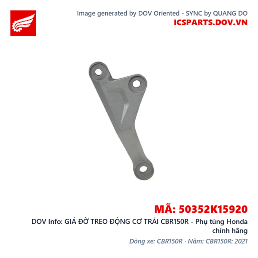 GIÁ ĐỠ TREO ĐỘNG CƠ TRÁI CBR150R - Phụ tùng Honda chính hãng