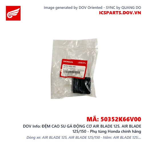 ĐỆM CAO SU GÁ ĐỘNG CƠ AIR BLADE 125, AIR BLADE 125/150 - Phụ tùng Honda chính hãng