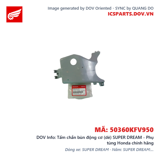 Tấm chắn bùn động cơ (dè) SUPER DREAM - Phụ tùng Honda chính hãng