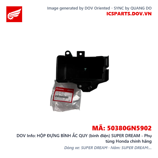 HỘP ĐỰNG BÌNH ẮC QUY (bình điện) SUPER DREAM - Phụ tùng Honda chính hãng